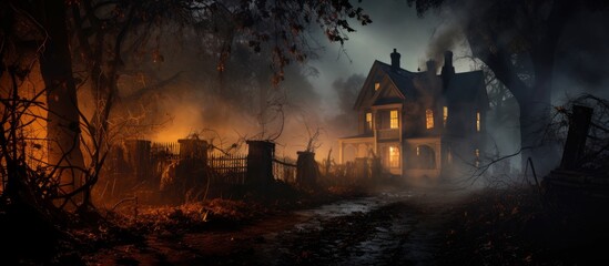 Fototapeta na wymiar landscape for halloween illustration;