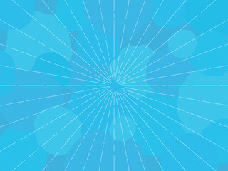 背景素材 青色 水色 幾何学模様の注目背景 集中線 ポップ カジュアル
