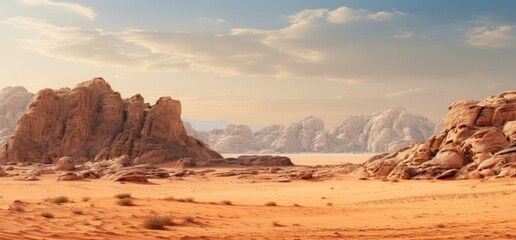 Fototapeta na wymiar desert under the sunlight and a blue sky