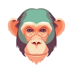 Cute monkey mascot smiling in tropical rainforest