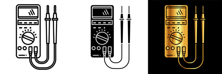 Multimeter Icon, an icon representing a multimeter, symbolizing electrical measurement, testing, and troubleshooting, commonly used by technicians and professionals in various fields of electronics.