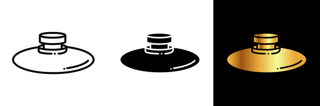 Suction Cup Icon, an icon representing a suction cup, symbolizing secure adhesion and versatile gripping in various applications, from household tasks to industrial uses.