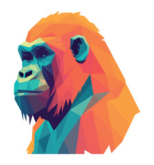 Geometric gorilla animal wildlife © djvstock
