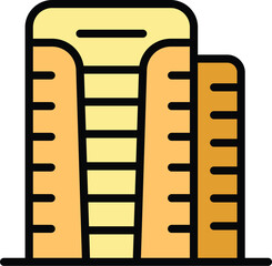 Airport tower icon outline vector. City building. National travel color flat