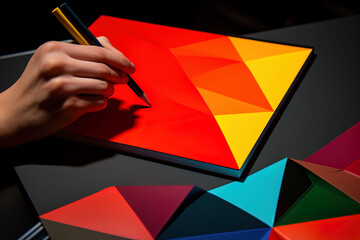 hand writing down notebook, generative ai