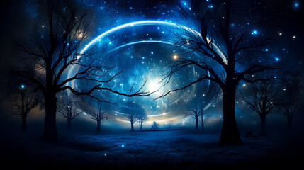 森の中に浮かぶ未知の飛行物体