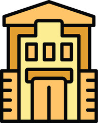 Slovak wood house icon outline vector. Slovakia map. Emblem castle color flat