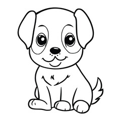 Obraz na płótnie Canvas Cute Puppy Coloring Pages for Kids and Toddlers