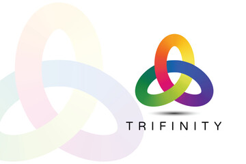 Colorful abstract triangle infinity a letter logo concept