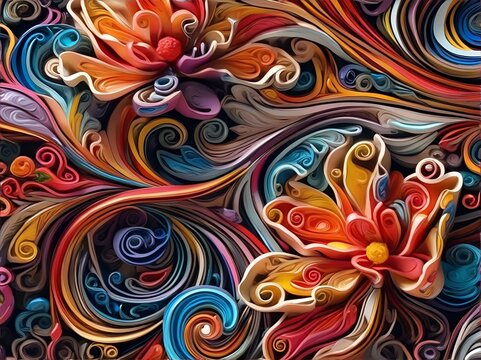 abstract background with flowers
