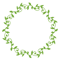 Leaves cilcular frame decoration