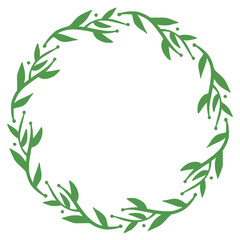Leaves cilcular frame decoration