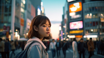渋谷・原宿・新宿・東京の街を歩く若者（買い物・ショッピング・観光）
