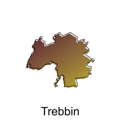 Map City of Trebbin, World Map International vector template with outline illustration design, suitable for your company