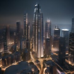 A virtual cityscape with skyscrapers that morph and evolve like living organisms2