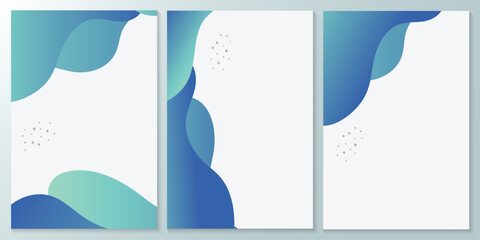 Set of minimalist hand drawn fluid shapes background Design templates layouts for banners flyers