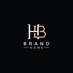 Simple and elegant initial HB or BH logotype concept