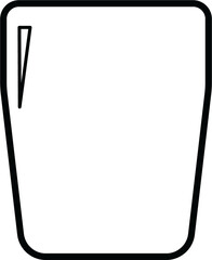 Digital png illustration of tall glass black outline on transparent background