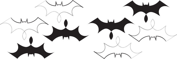 Digital png illustration of bat symbols on transparent background