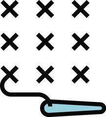 Obraz premium Embroidery needle icon outline vector. Craft art. Sewing class color flat