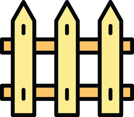 Garden fence icon outline vector. Milk cow. Animal beef color flat