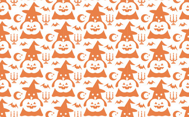 ハロウィンのかわいいシームレスパターン1