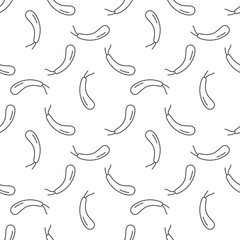 Spirillum vector Gram negative bacteria outline seamless pattern