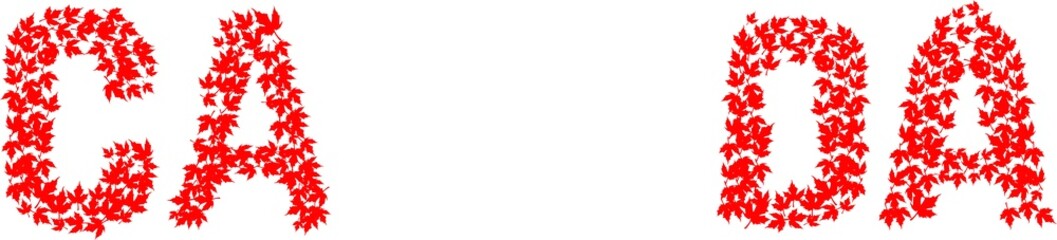 Canada written text with maple leaf  