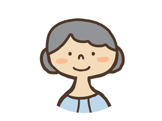 かわいい敬老の日のおばあちゃん／手描きイラスト素材