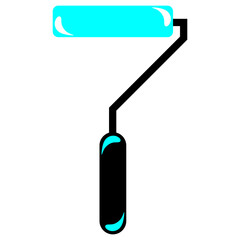 Black and Blue Paint Roller Icon