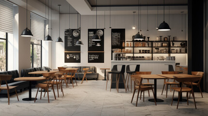 Fototapeta na wymiar the coffee cafe interior minimalist