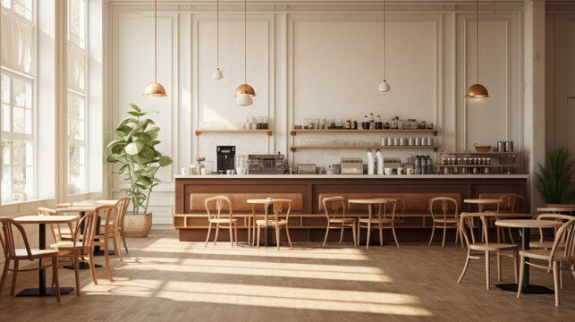 Fototapeta the coffee cafe interior minimalist