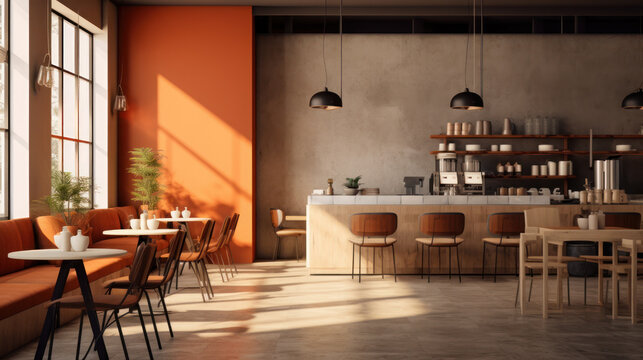 the coffee cafe interior minimalist