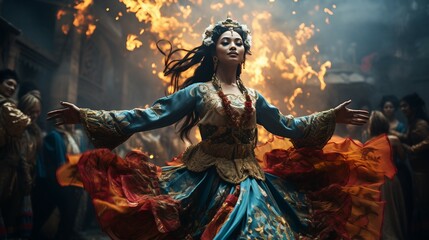 Fototapeta premium Ethnic traditional cultural woman dance