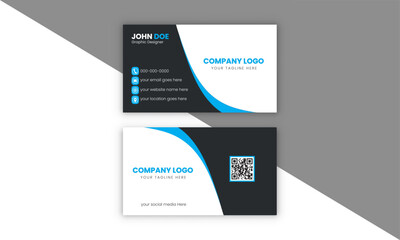 Futuristic business card design. Modern shape with abstract design. black and blue white background. Vector illustration print template.