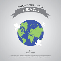International Day of  Peace post or background vector illustration