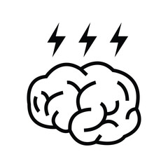 Brain brainstorming thinking vector icon