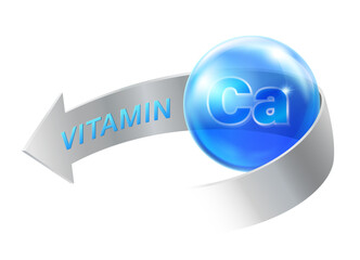 Vitamin calcium icon for body and bone health advertising material isolated on white background. Vector illustration file.