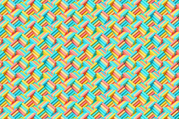 3D rendering. Colorful   geometric pattern.  Minimalistic pattern of simple shapes. Bright creative symmetric texture