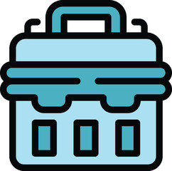 Toolbox icon outline vector. Tool box. Repair case color flat