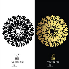 golden & black mandala design vector