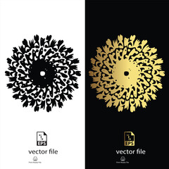 golden & black mandala design vector © Shabudden