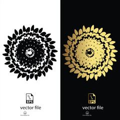 golden & black mandala design vector © Shabudden