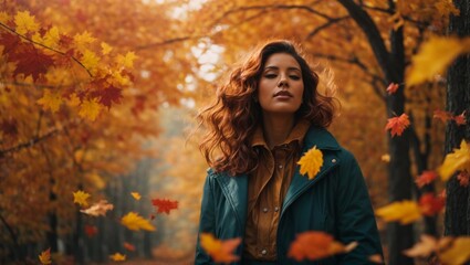 woman in  the autumn park