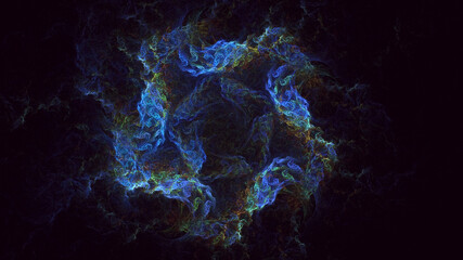 3D rendering abstract round hole light background