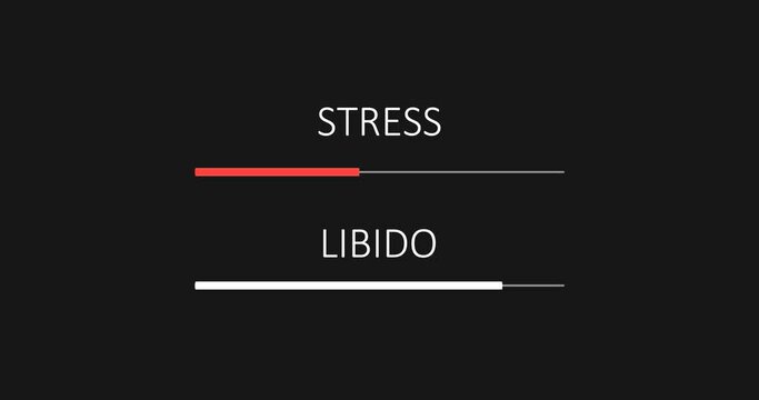Abstract measuring progrerss bar. Influence of stress on libido. Scales of cause and effect.