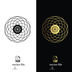 golden & black mandala design vector © Shabudden