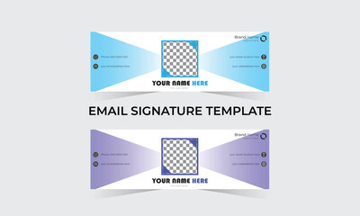 Corporate Email Signature Business email signature with an author photo place modern and minimal layout 