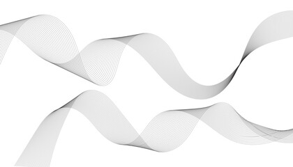 Abstract wave element for design. Digital frequency track equalizer. Stylized line art background. Vector illustration. Wave with lines created using blend tool. Curved wavy line, smooth stripe.