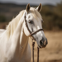 Exploring the Sublime Beauty of a Close-Up White Horse, Where Details and Majesty Converge